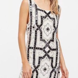 Free People Speak Easy Dress Ivory Black Sequin 6